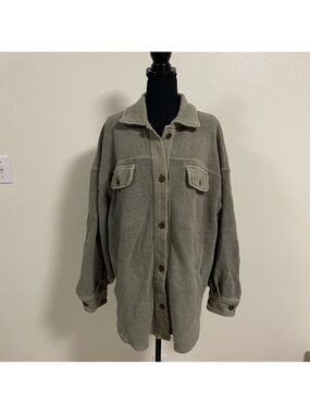 Free People Jacket Women’s Size Medium cool Moss Rudy Jacket Shacket Sweater